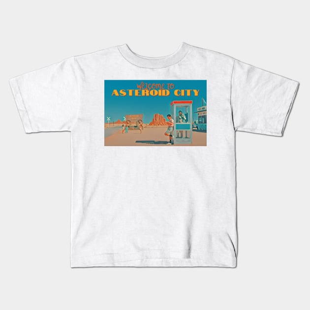 Asteroid City Postcard View Kids T-Shirt by Chelsea Seashell